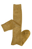Long Rib Merino Wool Socks - Mustard