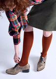 Long Rib Merino Wool Socks - Paprika
