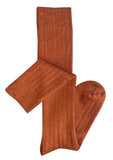 Long Rib Merino Wool Socks - Paprika