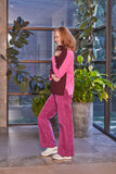Reversible Cable Knit Merino Knit - Pinot/Rose Pink