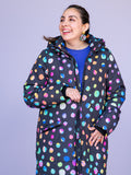 Night Polka Longline Puffer Jacket