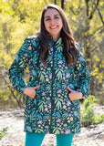Leaves & Blooms Longline Raincoat