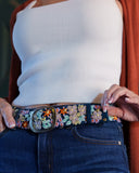 Morning Dew Floral Embroidered Wool Belt