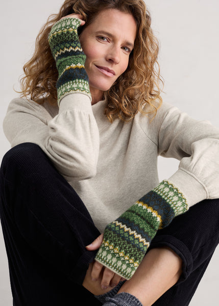 Malva Fingerless Mittens - Weaving Needle Grassland Mix