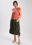 Milwaukee Fiesta Skirt - Khaki Slub Linen