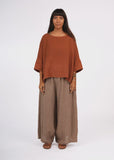 Eadie Linen Pants - Houndstooth Brown