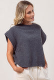 Moss Stitch Vest - Charcoal