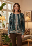 Odette Box & Ball Cardigan - Dark Aqua