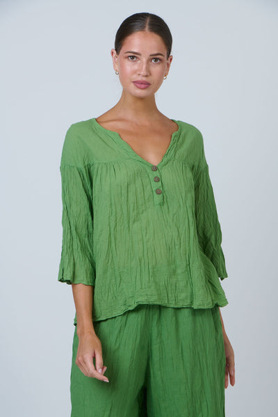 Relaxed 3/4 Sleeve Top - Meadow
