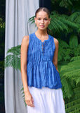 Crinkle Cotton Top - Cycladic