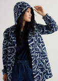 Packable Raincoat - Ink Strokes Maritime