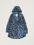 Packable Raincoat - Ink Strokes Maritime