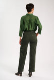 Peggy Sue Long Velvet Pants - Forest