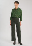 Peggy Sue Long Velvet Pants - Forest