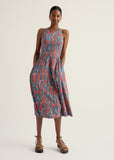 Porthmeor Wave Dress - Red Hot Poker