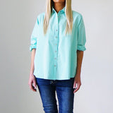 Riley Oversized Cotton Shirt - Mint