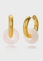 Astrid Hoop Earrings - Rose Quartz