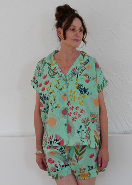 Protea Short PJ Set - Turquoise