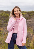 Boiled Wool Funnel Neck Coat - Blush