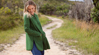 Fine Boiled Wool Ribbed Sleeve Coat - Khaki