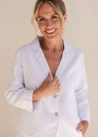 Linen Relaxed Blazer - White