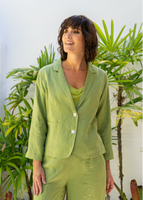 Linen Relaxed Blazer - Pistachio