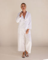 Linen Relaxed Blazer - White