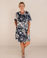 Linen Soft V Derss - Vine Navy