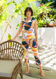 7/8 Flat Front pants - Abstract
