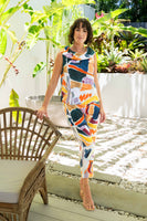 7/8 Flat Front pants - Abstract
