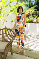 Cowl Neck Top - Abstract
