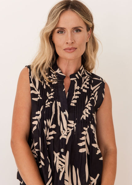Cotton Pintuck Shirt - Leaf