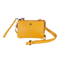 Leather Crossbody Purse - Yellow