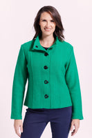 Boiled Wool Toggle Jacket - Emerald