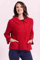 Boiled Wool Audrey Jacket - Red