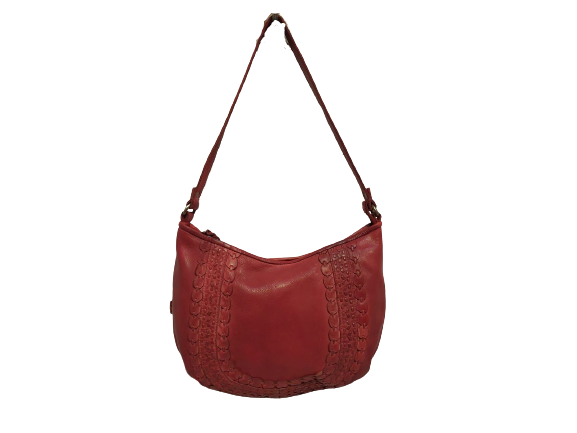 Sandy Hobo Leather Bag - Lava Red