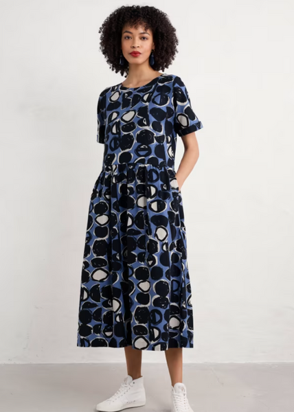 Brouse Dress - Pebble Monoprint Mussel