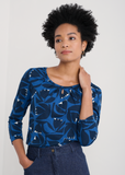 3/4 Appletree T-Shirt - Floral Cutout Ink