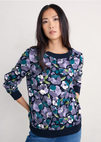 Bright Wave Sweatshirt - Paper Hellebores Echium
