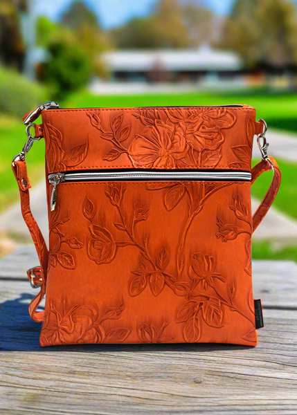 Roma Tote - Orange Emboss Rose