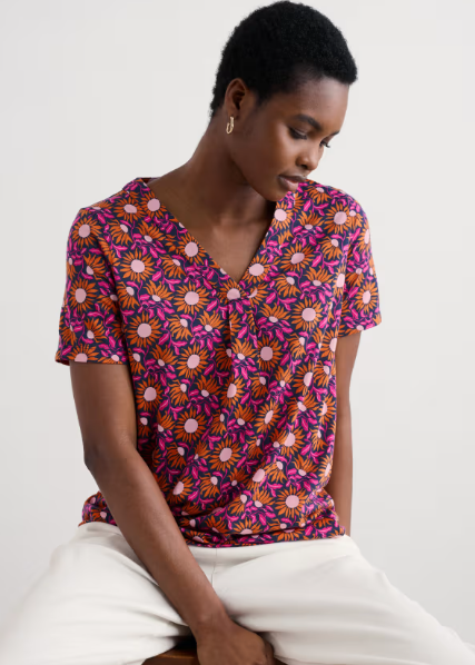 Barnoon Top - Bold Sunflower Maritime