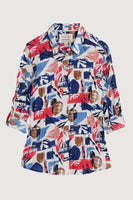 Larissa Shirt - Marine Forms Chalk