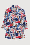 Larissa Shirt - Marine Forms Chalk
