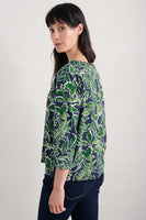 Living Canvas Top - Inked Foliage Maritime