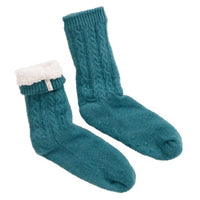 Cottage Slipper Socks - Dark Jade (One Size)