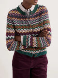 Dawson Pick Cardigan - Fairisle Modernist Dark Wreckage