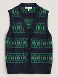 Partridge Waistcoat Vest - Porcelain Maritime Hedgerow