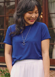 Shorter Bamboo Tee - Cobalt