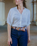 Teaberry Embroidered Wool Belt
