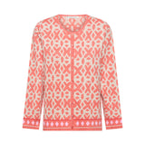 Tide Cotton Jacquard Cardigan - Soft Red